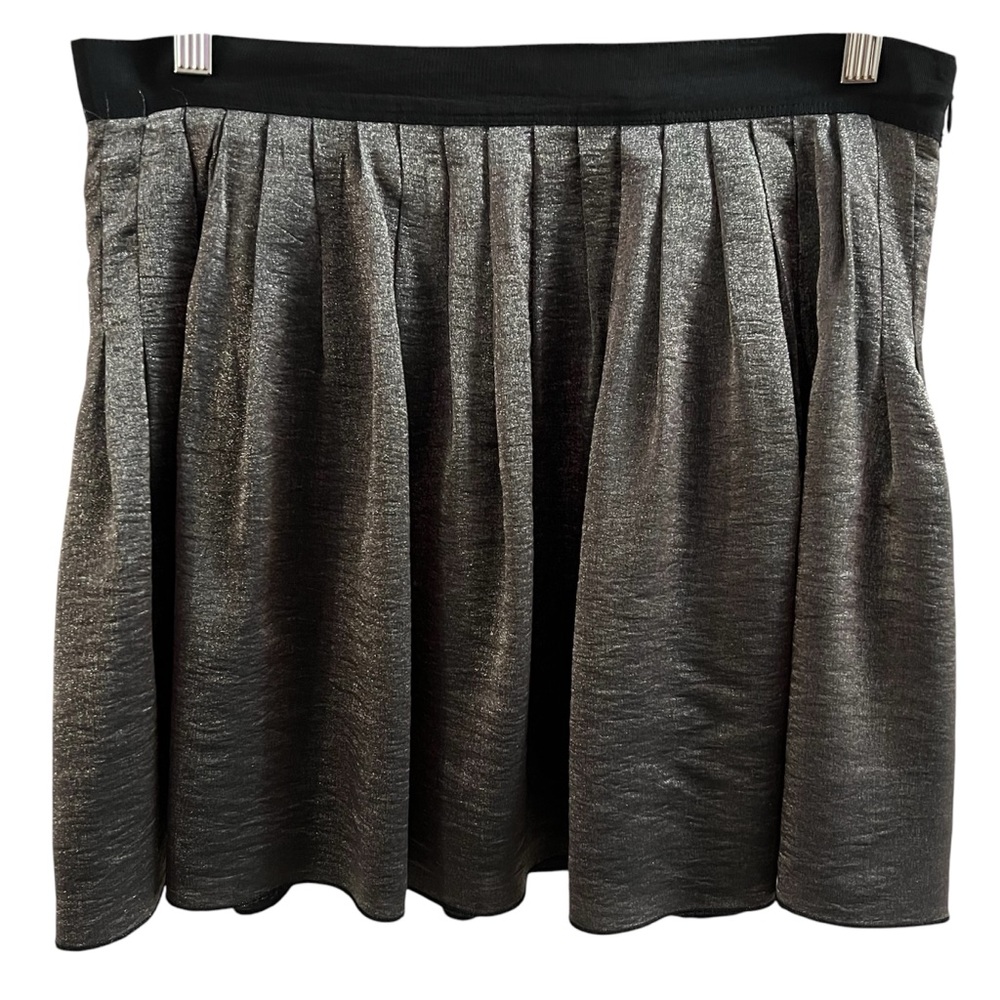 MADEWELL SKIRT, Size 12, Gray (Silver) & Black Fully Lined Flowy Mini Skirt, NEW